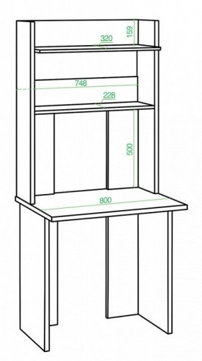 Стол компьютерный Нельсон Lite СКЛ-Прям80+НКЛХ 80 в Нытве - nytva.mebel24.online | фото 2
