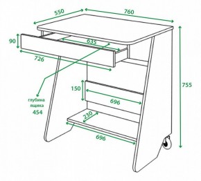 Стол письменный Домино СК-7 в Нытве - nytva.mebel24.online | фото 2