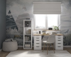 Стол письменный Ингар 2/55 140x75x55, дуб беленый/белый в Нытве - nytva.mebel24.online | фото 4