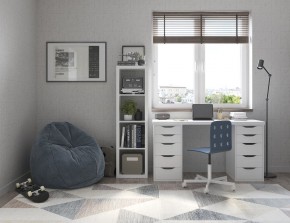 Стол письменный Ингар белый, 140x75, с двумя тумбами в Нытве - nytva.mebel24.online | фото 2