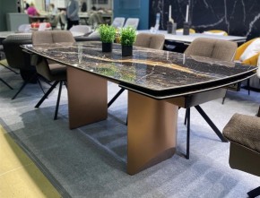 Стол ПУАНТО 200 TITANIUM LAWA NERO, керамика / МЕДЬ каркас М-City в Нытве - nytva.mebel24.online | фото 2