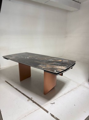 Стол ПУАНТО 200 TITANIUM LAWA NERO, керамика / МЕДЬ каркас М-City в Нытве - nytva.mebel24.online | фото 4