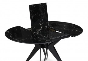 Стол стеклянный Рикла 110(150)х110х76 черный мрамор / черный в Нытве - nytva.mebel24.online | фото 4