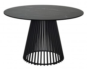 Стол TERNI 120 MATT BLACK MARBLE SOLID CERAMIC Черный мрамор матовый, керамика /Черн.каркас, ®DISAUR в Нытве - nytva.mebel24.online | фото
