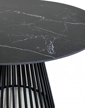 Стол TERNI 120 MATT BLACK MARBLE SOLID CERAMIC Черный мрамор матовый, керамика /Черн.каркас, ®DISAUR в Нытве - nytva.mebel24.online | фото 4