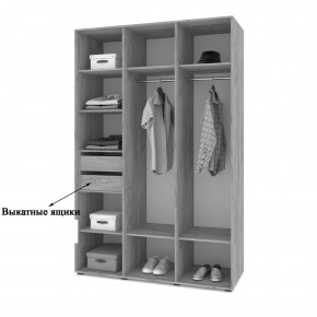 СТОУН С31 Шкаф 3-х створчатый с ящиками (анкор темный/анкор светлый) в Нытве - nytva.mebel24.online | фото 4