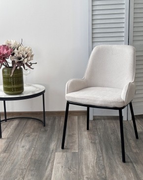 Стул BRIO CATO-01 Белый, фактурная ткань / черный каркас, ®DISAUR в Нытве - nytva.mebel24.online | фото 3