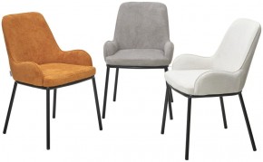 Стул BRIO CATO-01 Белый, фактурная ткань / черный каркас, ®DISAUR в Нытве - nytva.mebel24.online | фото 4