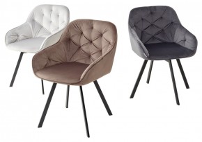 Стул GALE 360 град. поворот. BLUVEL-03 LIGHT GREY, велюр/ черный каркас, М-City в Нытве - nytva.mebel24.online | фото 2