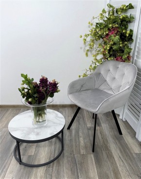 Стул GALE 360 град. поворот. BLUVEL-03 LIGHT GREY, велюр/ черный каркас, М-City в Нытве - nytva.mebel24.online | фото 6
