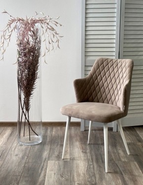 Стул HERMAN 360 град. ЛАТТЕ #25, велюр / белый каркас М-City в Нытве - nytva.mebel24.online | фото 2