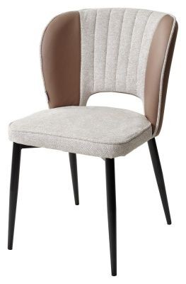 Стул HERMES WZ2042-02 светло-бежевый фактурный велюр/ HK017-31 серо-коричневый PU, М-City в Нытве - nytva.mebel24.online | фото 1