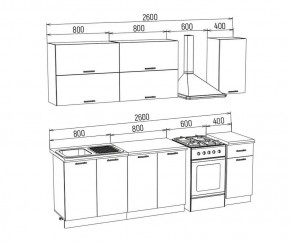 ТЕХНО-3 Кухонный гарнитур 2,0 м Компоновка №2 в Нытве - nytva.mebel24.online | фото 1