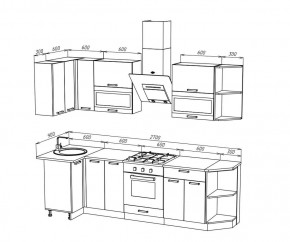 ТЕХНО Кухонный гарнитур угловой 2,7х0,9 м Компоновка №2 в Нытве - nytva.mebel24.online | фото 8