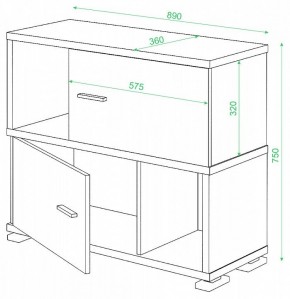 Тумба комбинированная Домино нельсон СБ-30/2 в Нытве - nytva.mebel24.online | фото 2