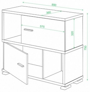 Тумба комбинированная Домино СБ-30/2 в Нытве - nytva.mebel24.online | фото 2