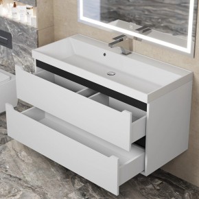 Тумба под раковину Uperwood Tanos 100 см, подвесная, белая/графит в Нытве - nytva.mebel24.online | фото 9