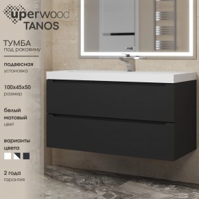 Тумба под раковину Uperwood Tanos 100 см, подвесная, черная матовая в Нытве - nytva.mebel24.online | фото 3