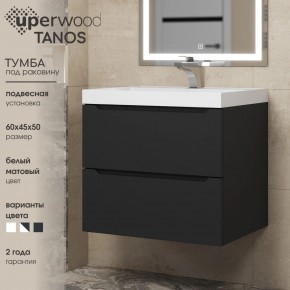 Тумба под раковину Uperwood Tanos 60 см, подвесная, черная матовая в Нытве - nytva.mebel24.online | фото 3