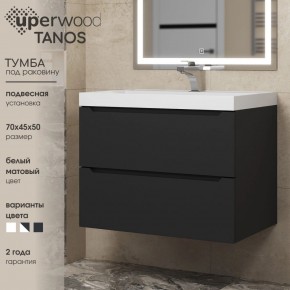 Тумба под раковину Uperwood Tanos 70 см, подвесная, черная матовая в Нытве - nytva.mebel24.online | фото 3