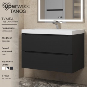 Тумба под раковину Uperwood Tanos 80 см, подвесная, черная матовая в Нытве - nytva.mebel24.online | фото 3