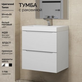 Тумба с раковиной Uperwood Tanos 50 см, подвесная, белая матовая в Нытве - nytva.mebel24.online | фото 5